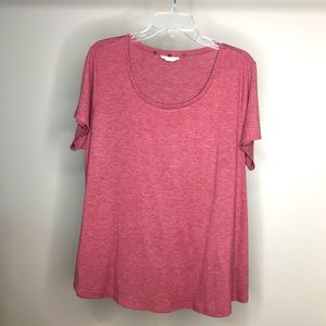 STYLE & CO Dark Pink Short Sleeve T-Shirt Size 1X